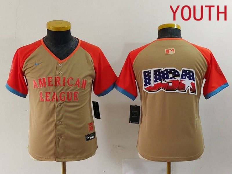 Youth New York Yankees Blank Orange All star 2024 Nike MLB Jersey style 1